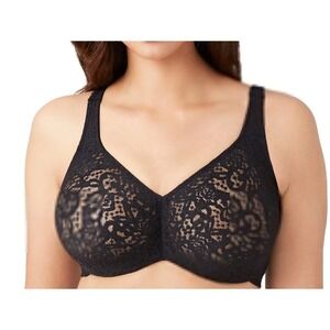 Wacoal Halo Lace Full‎ Figure Underwire Bra Black Size 40C 40 C